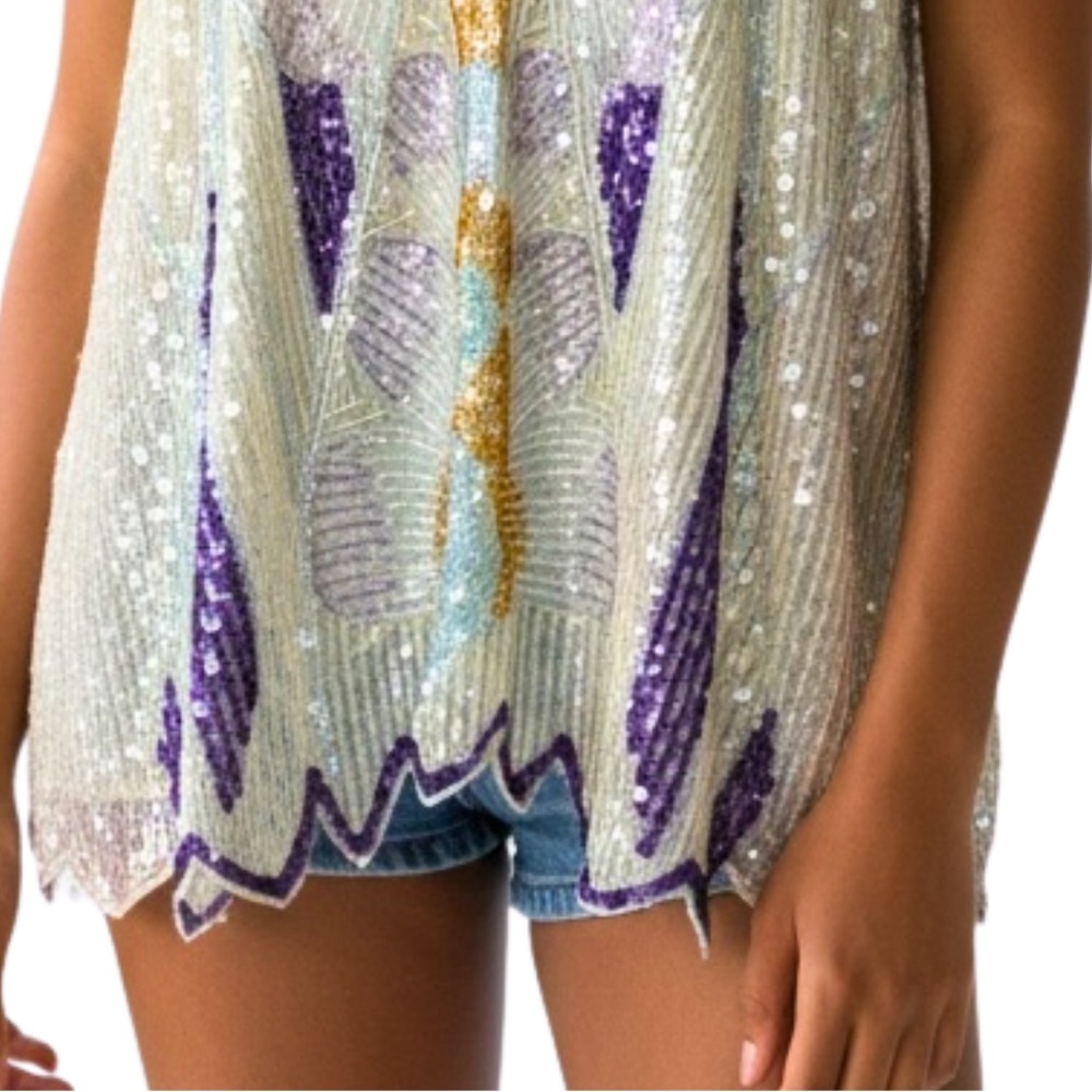 Beaded Sequin Asymmetrical Camisole Top - RARE - Picture 14 of 17